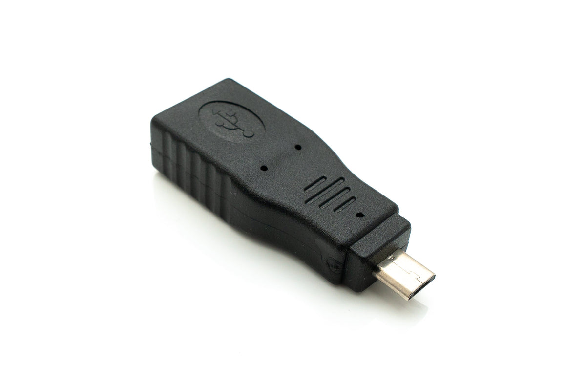 USB 2.0 Adapter Micro B Stecker zu Typ A Buchse Kabel in Schwarz | System-S