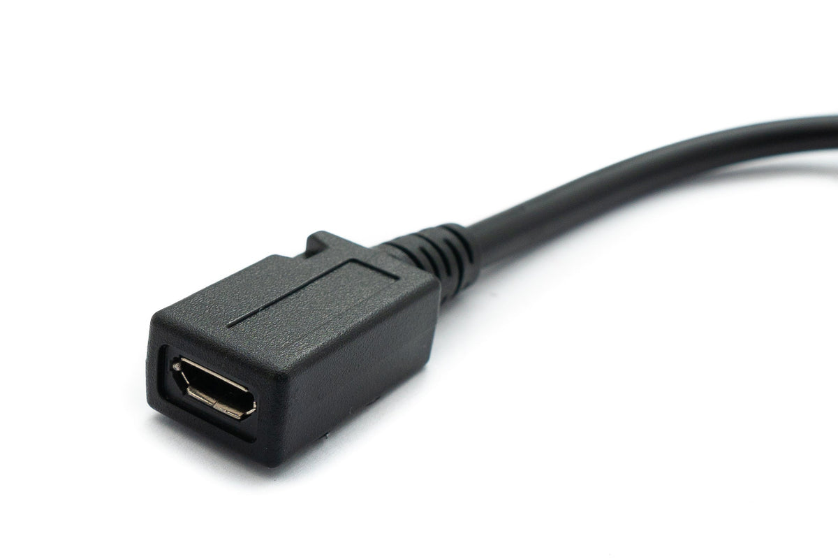USB 2.0 Kabel 15 cm Micro B Stecker zu Buchse Adapter in Schwarz | System-S