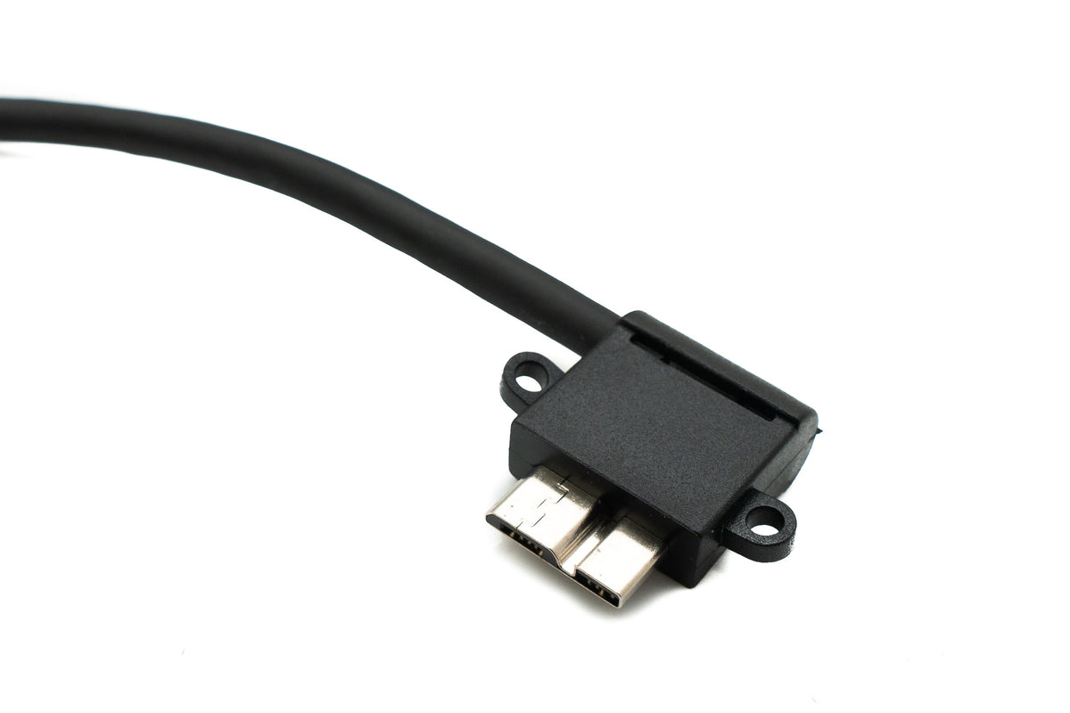 SYSTEM-S USB 3.0 cable 25 cm Micro B plug to Type A plug angled in black