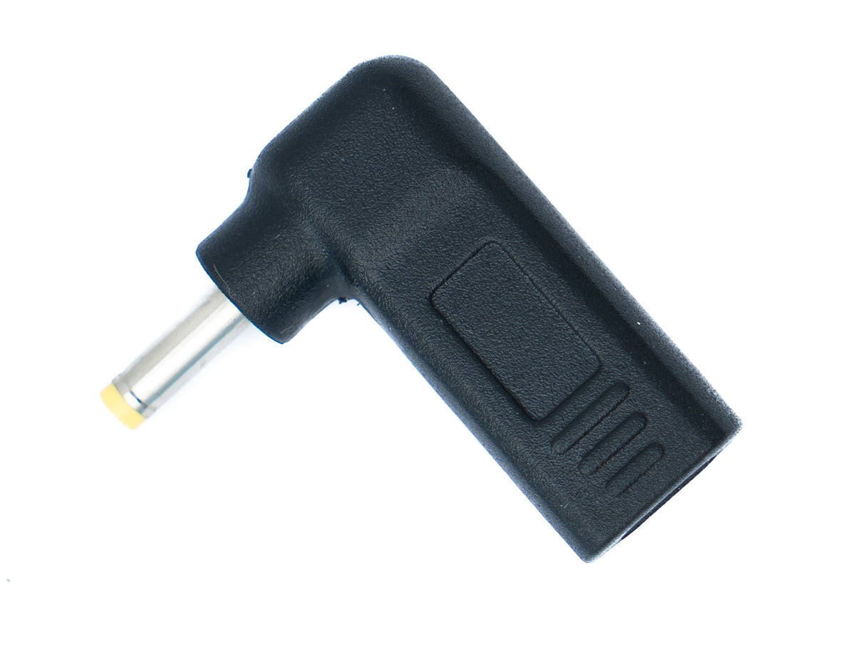SYSTEM-S USB 3.1 adapter type C female to DC 19V 4.0 x 1.7 mm male angle in black
