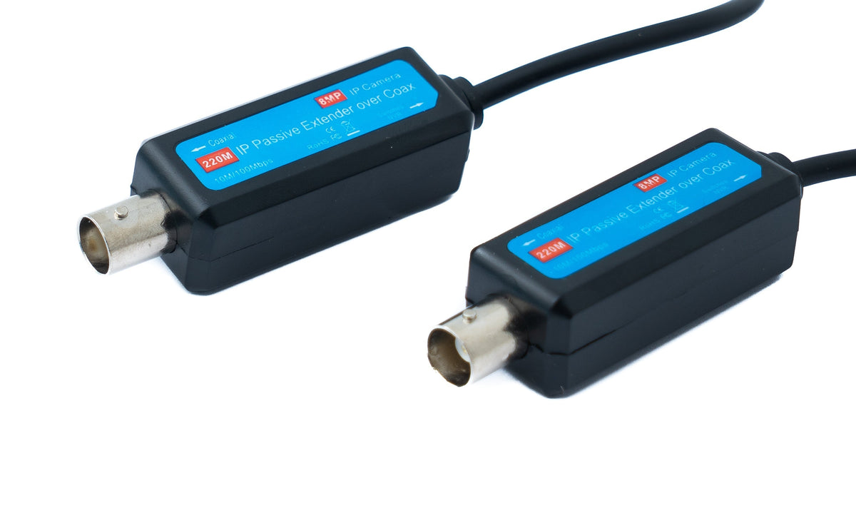2x Coaxial Kabel 10 cm RJ45 Stecker zu BNC Buchse für HD Kameras in Schwarz | System-S