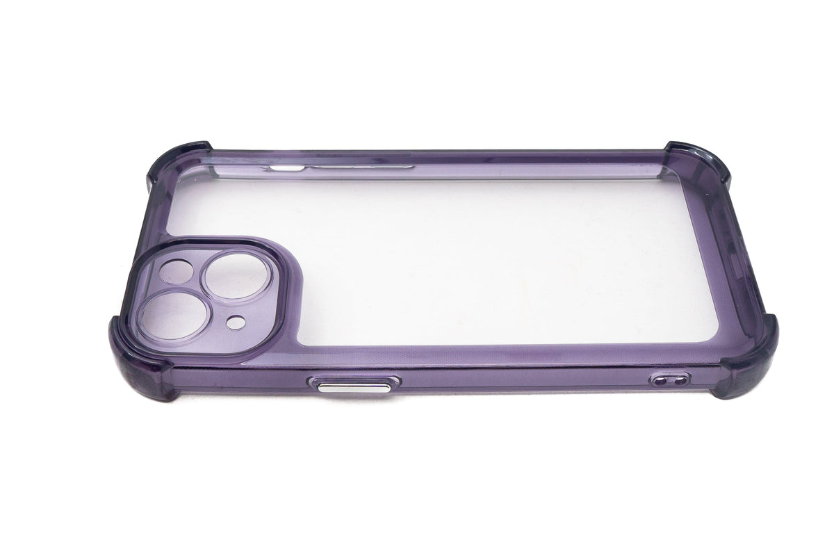 Schutzhülle stoßfest aus TPU in Lila Transparent Hülle für iPhone 14 | System-S