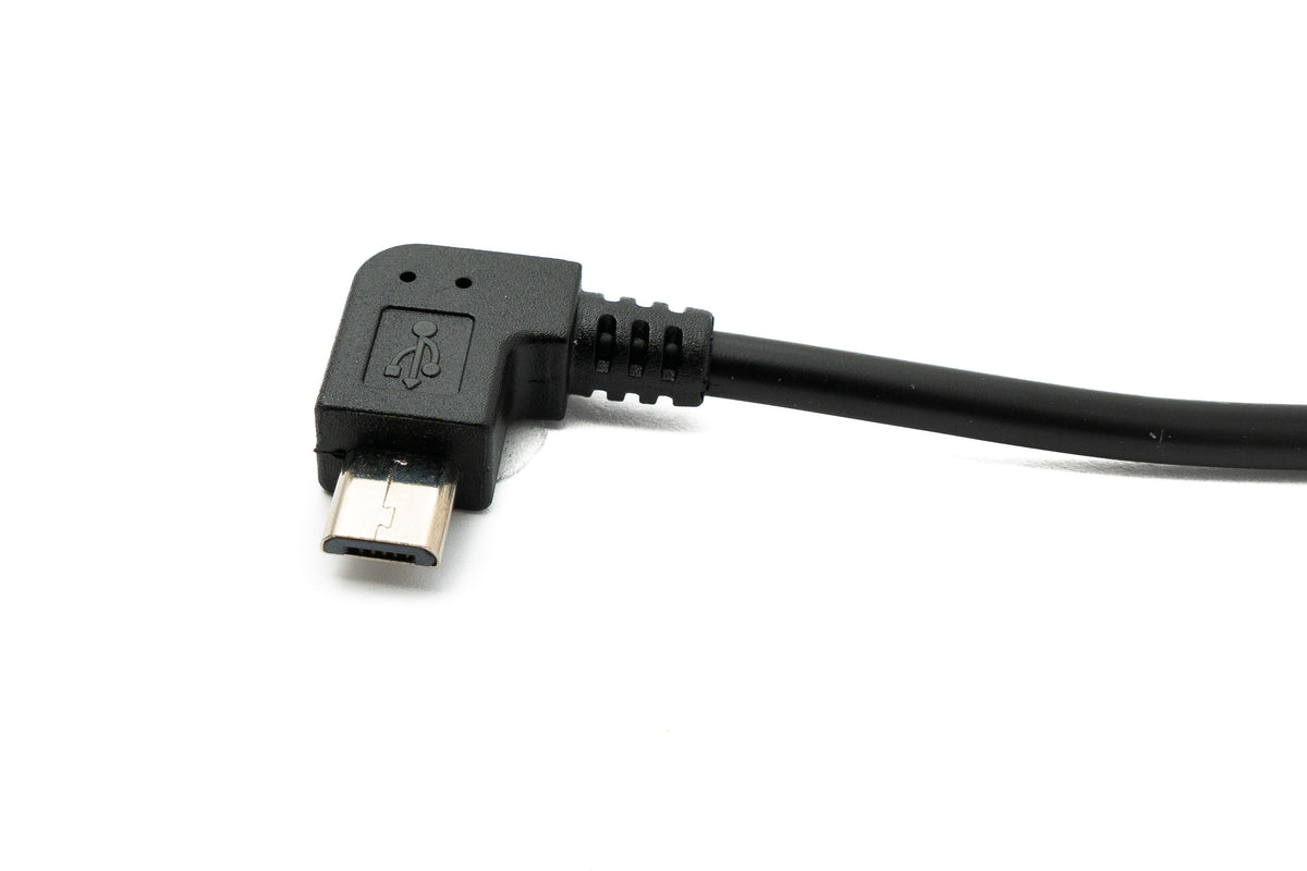 USB 2.0 Kabel 30 cm Typ A Stecker zu Micro B Stecker Winkel Left Up Angled | System-S