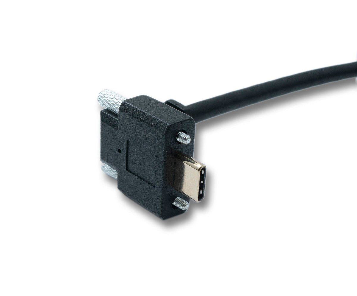 USB 3.1 Gen 2 Kabel 100 cm Typ C Stecker zu Stecker Panel Mount Winkel Up Down Angled 10 Gbit/s 100W | System-S