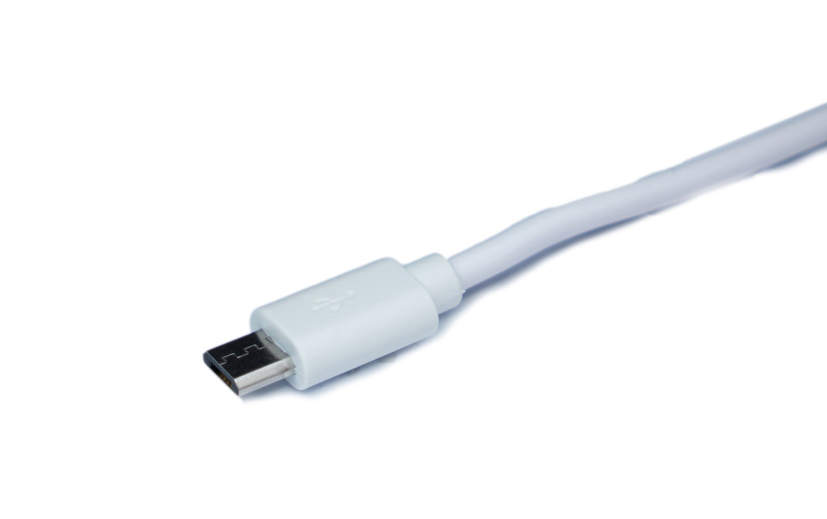 USB 2.0 Kabel 100 cm Micro B Stecker zu Typ A Stecker in Weiß | System-S