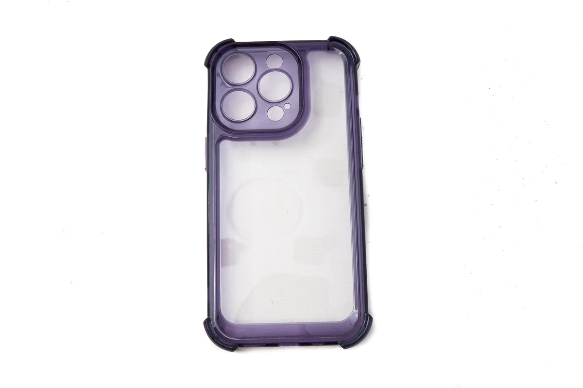 Schutzhülle stoßfest aus TPU in Lila Transparent Hülle für iPhone 14 Pro | System-S