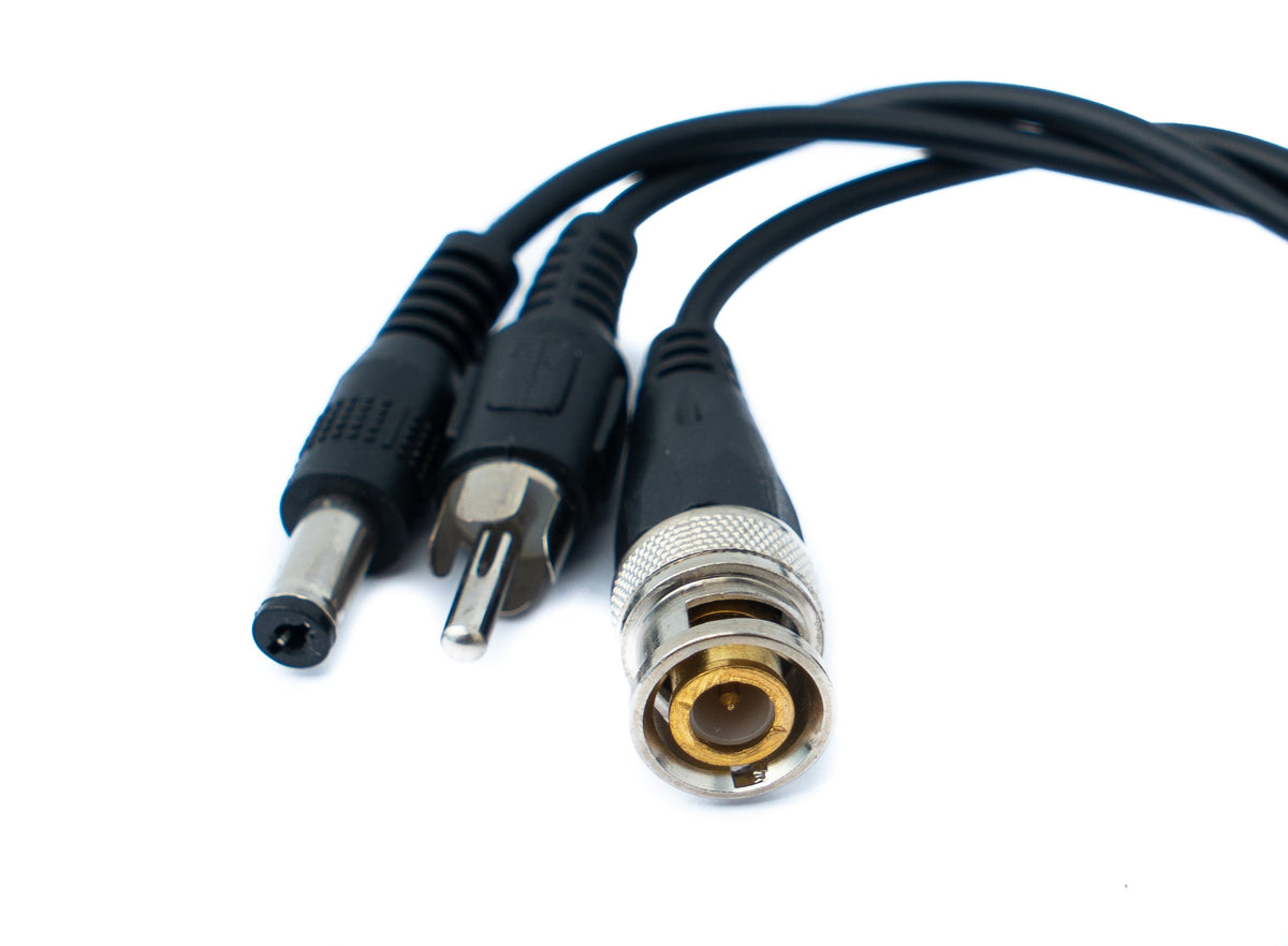SYSTEM-S 2x CCTV Kabel 10 cm RJ45 Buchse zu BNC RCA DC Video Audio Strom Adapter Schwarz - DREIKS