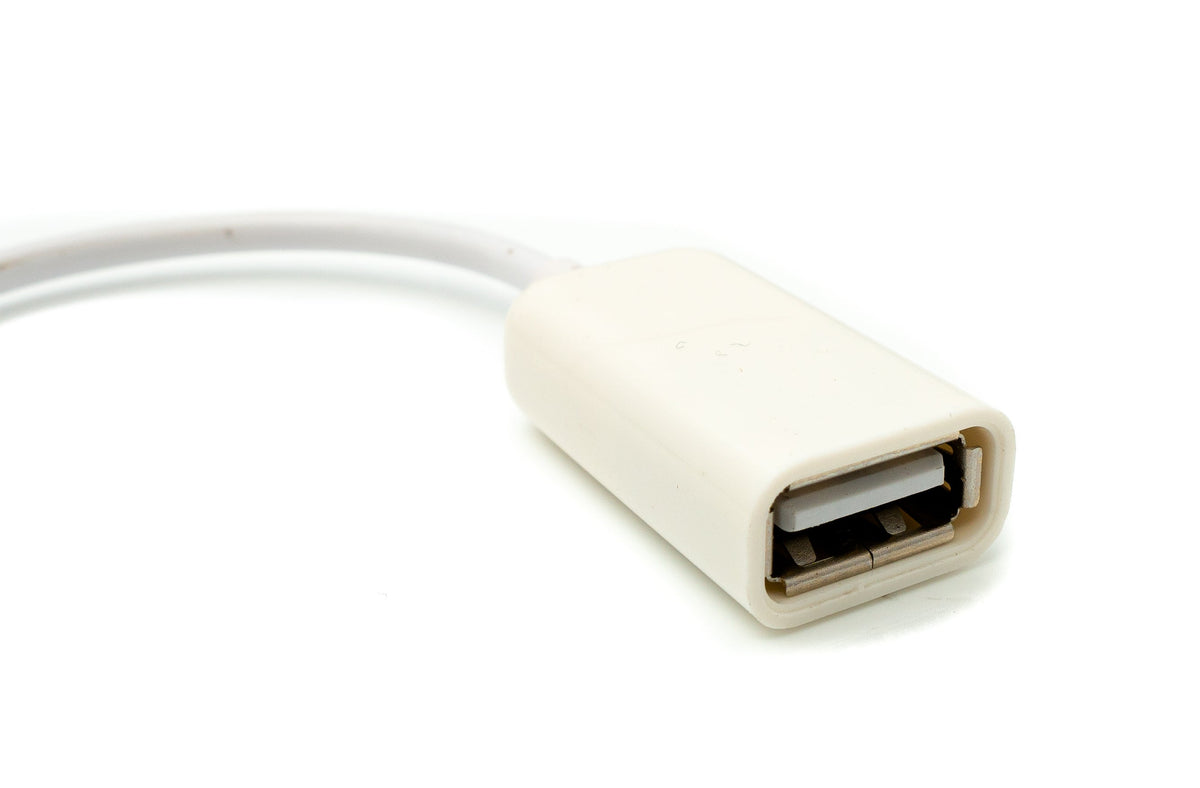 Audio USB Kabel 15 cm 3,5 mm Klinke Stecker zu 2.0 Typ A Buchse AUX in Weiß | System-S