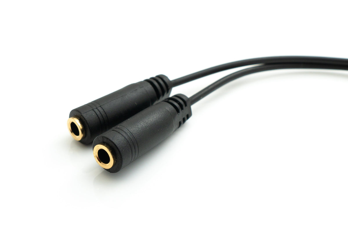 SYSTEM-S Audio Y Cable 20 cm Stereo AUX Jack 3.5mm Male to 2x Female Adapter Black