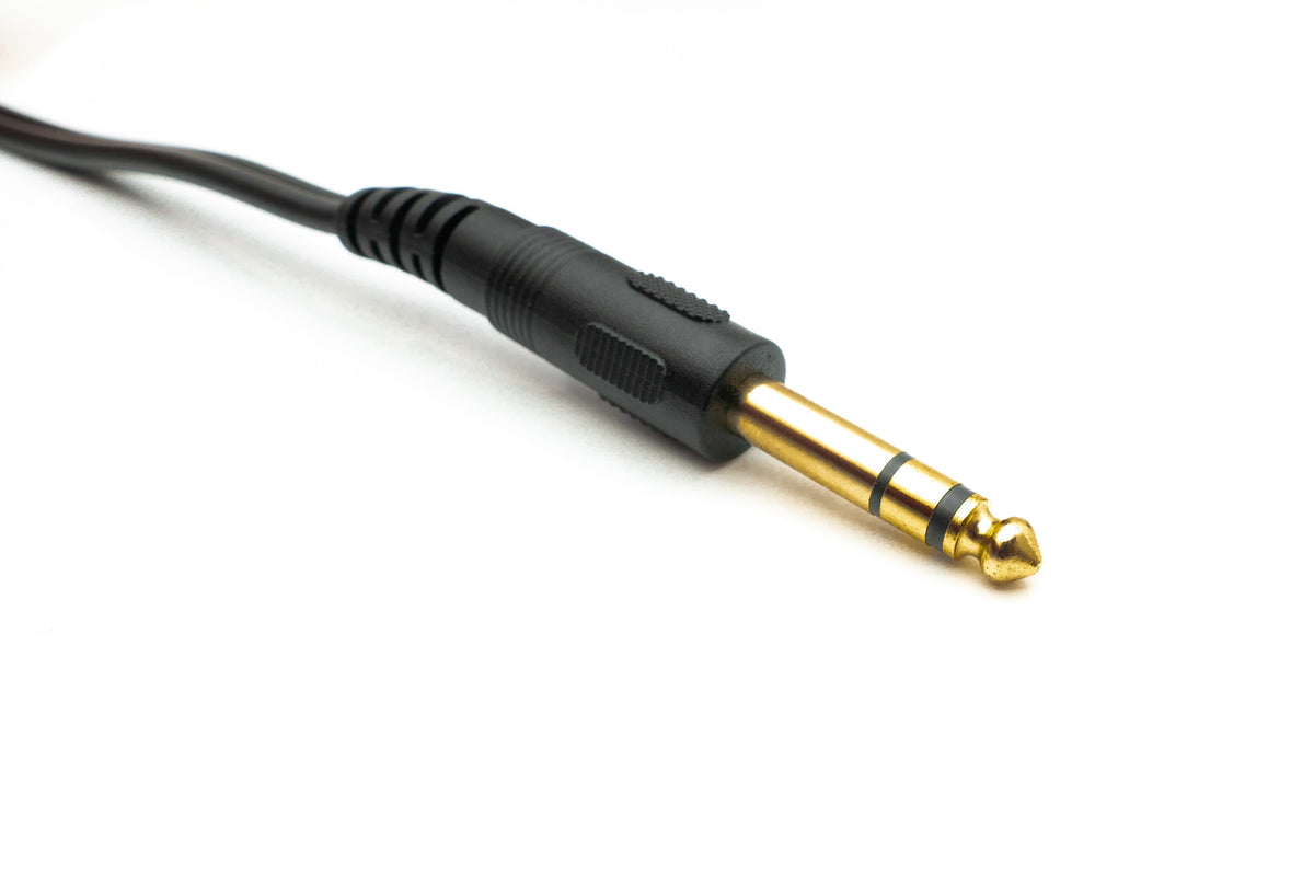 SYSTEM-S Audio Y Cable 150cm 6.35mm Stereo AUX Jack Plug & Plug to Plug Angle