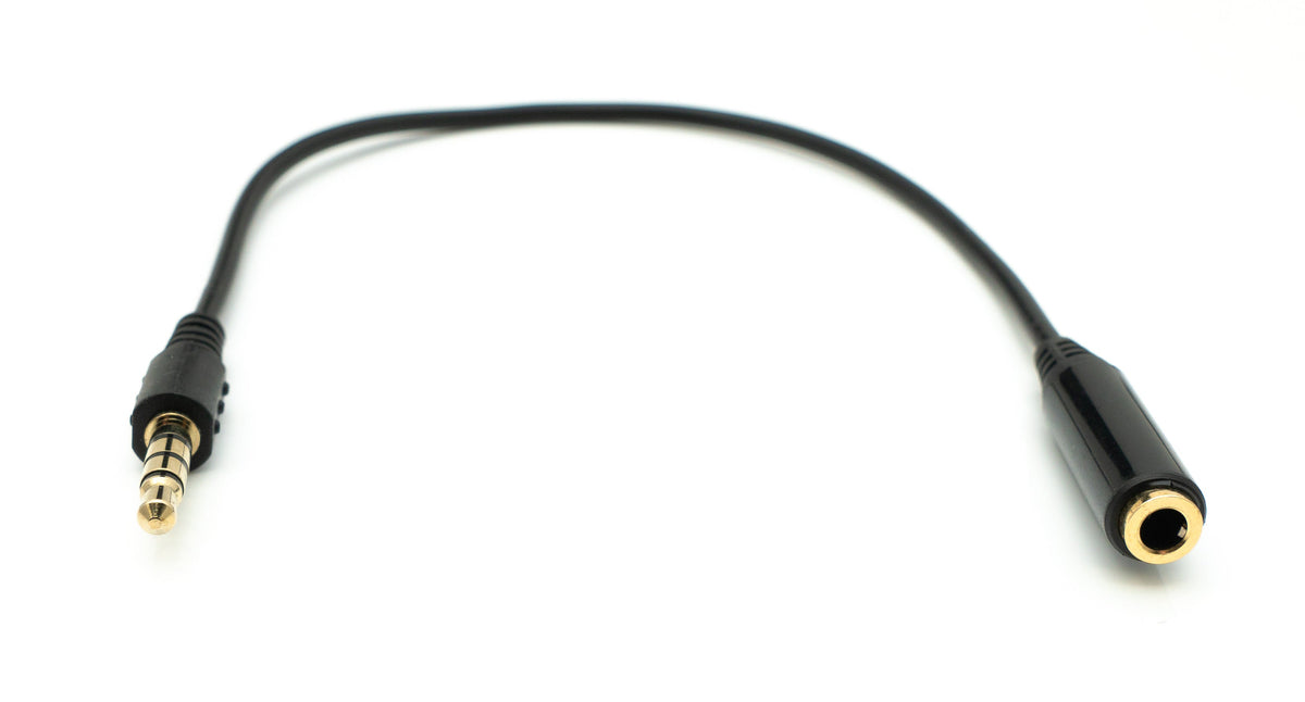 SYSTEM-S Audio Cable 25 cm Stereo AUX Jack 3.5 mm Male to Female in Black
