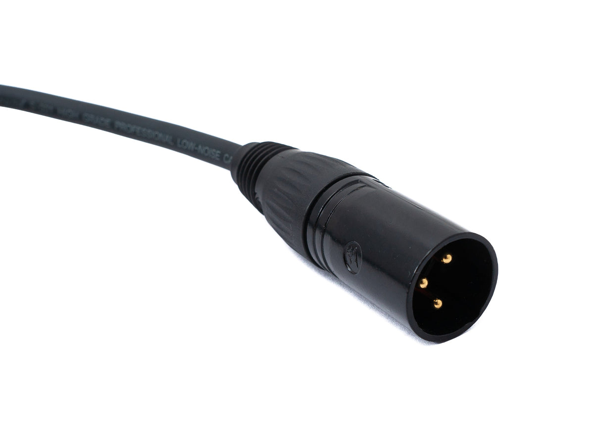 Audio Kabel 100 cm XLR 3 polig Stecker zu Buchse AUX in Schwarz | System-S
