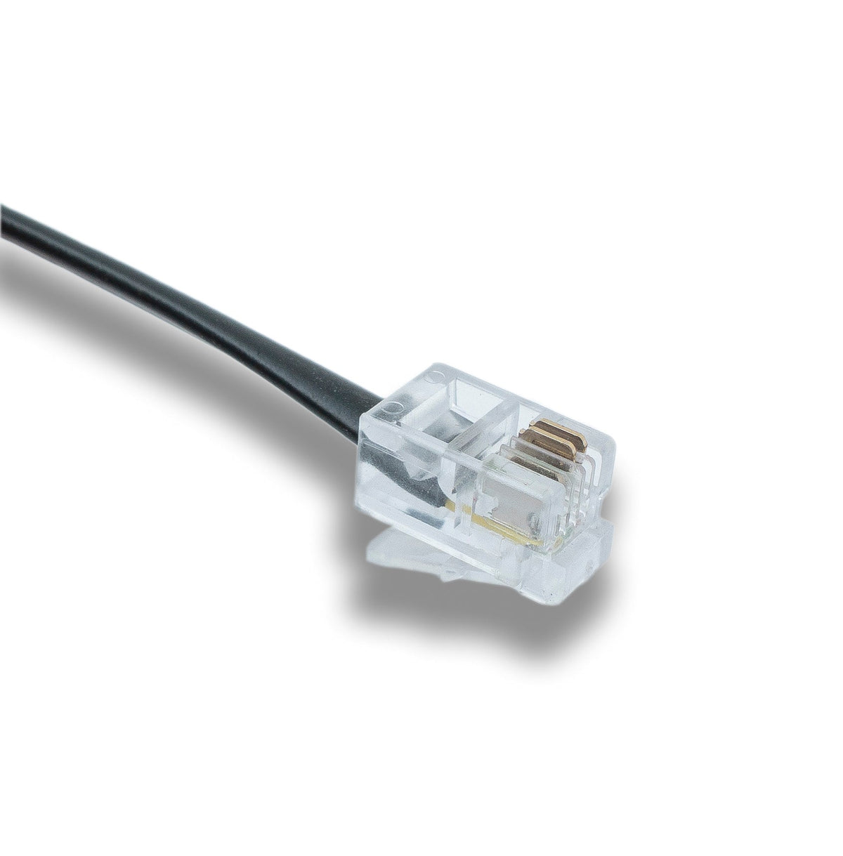 SYSTEM-S landline cable 3 m 4P4C RJ9 plug to plug spiral in black