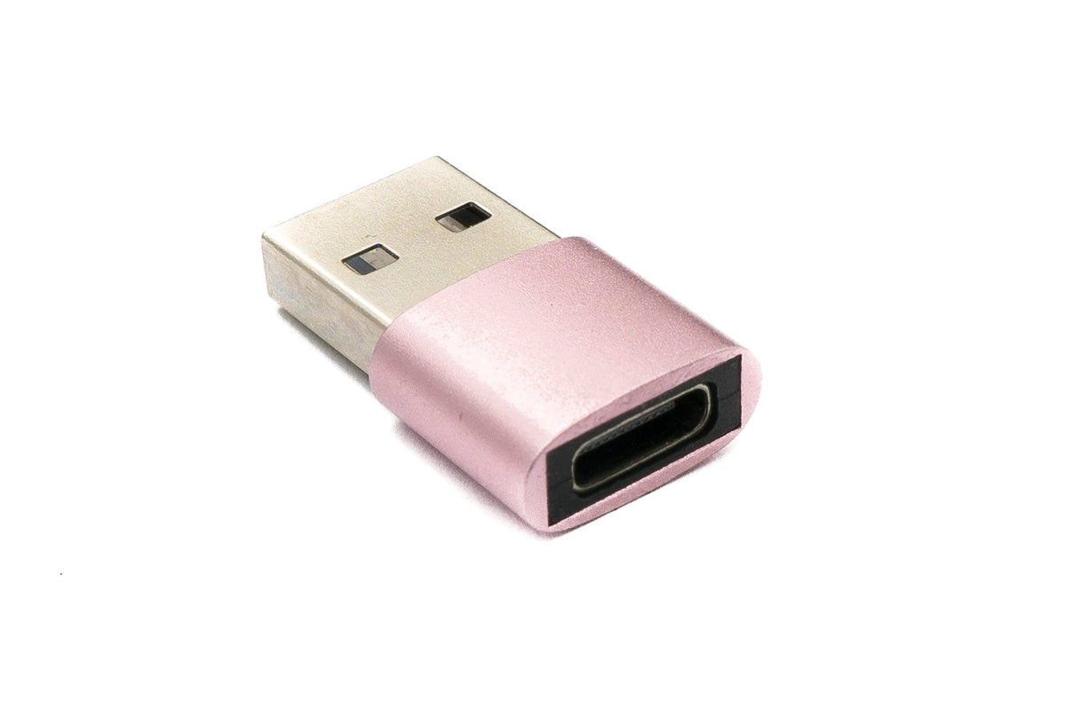 USB 3.1 Adapter Typ C Buchse zu 2.0 Typ A Stecker in Pink | System-S