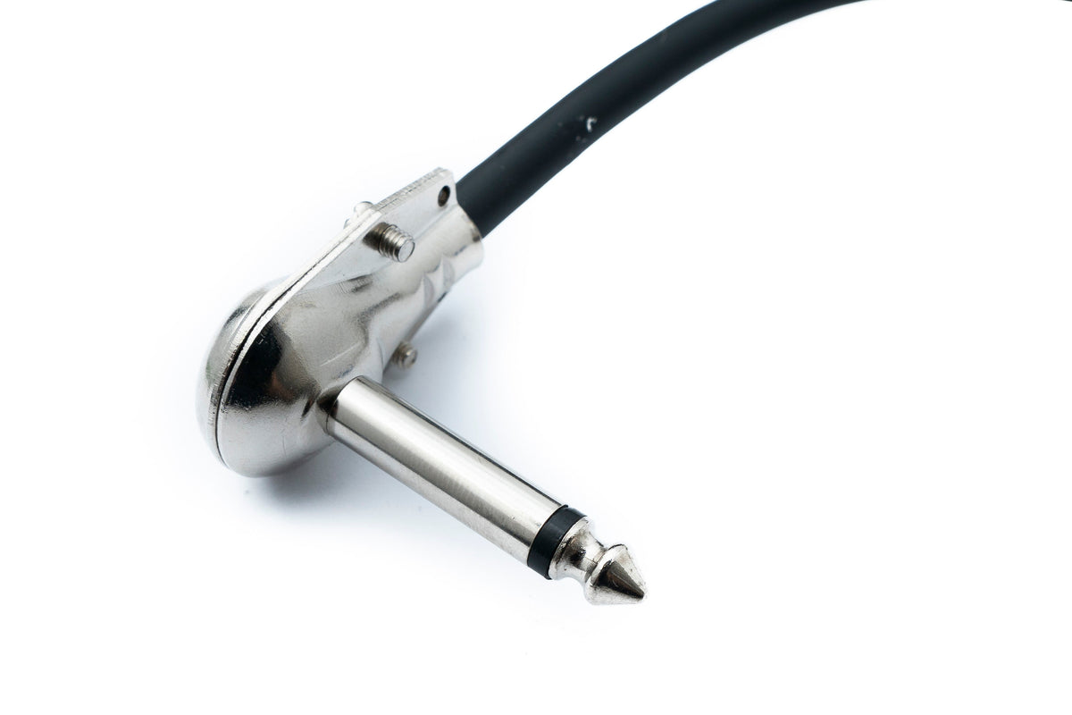SYSTEM-S Audio jack cable 15 cm AUX 6.35 mm 2-pin plug to plug angle adapter