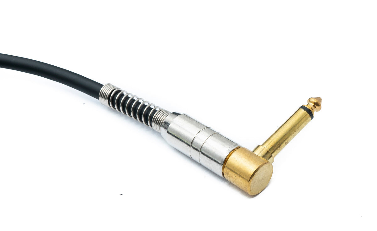 Audio Klinke Kabel 100 cm 6,35 mm 2 polig Stecker zu Stecker Knickschutz Winkel AUX | System-S