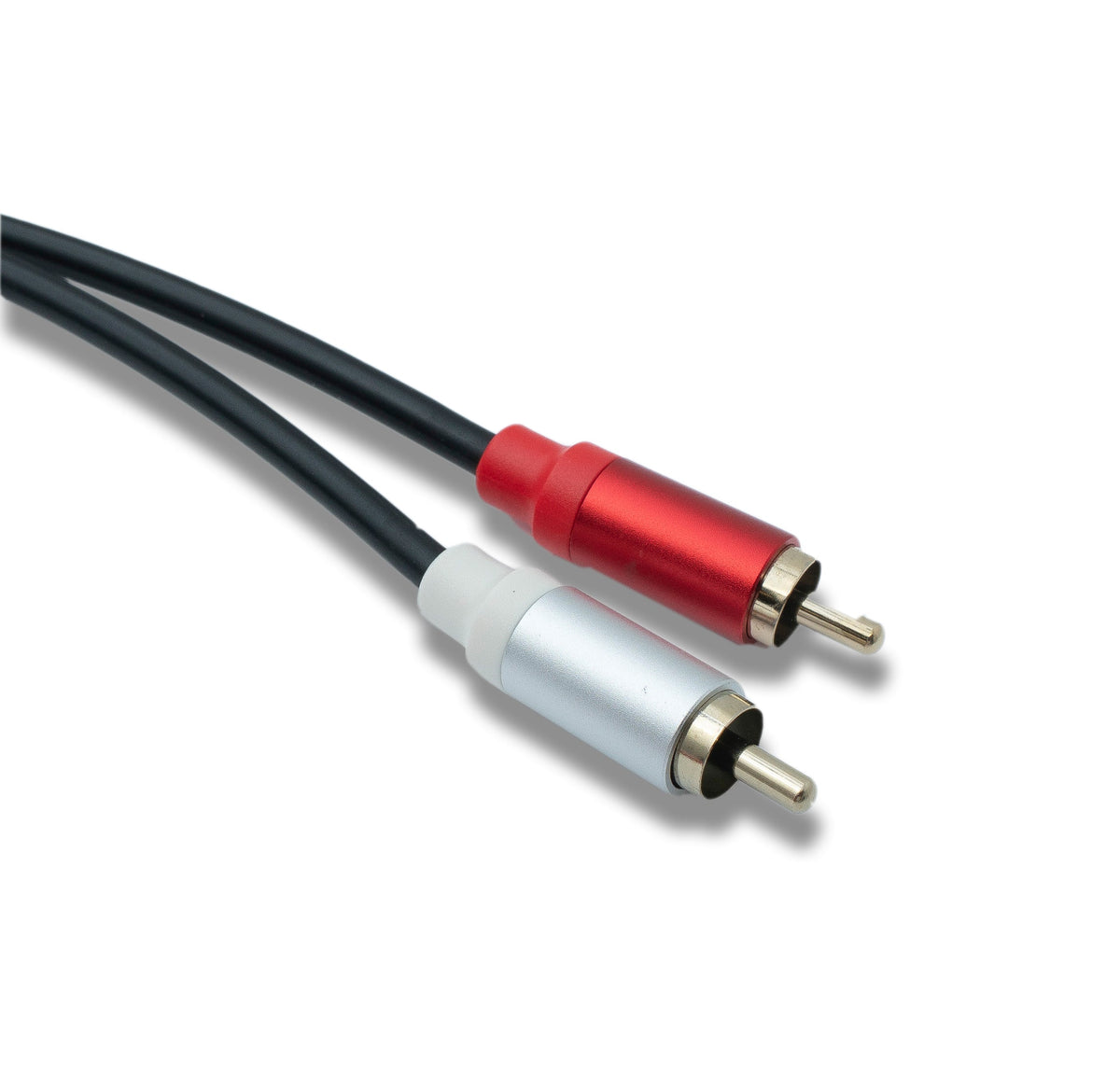 Y Cinch RCA Kabel 25 cm 1 polig Stecker zu 2x Stecker Audio in Schwarz | System-S