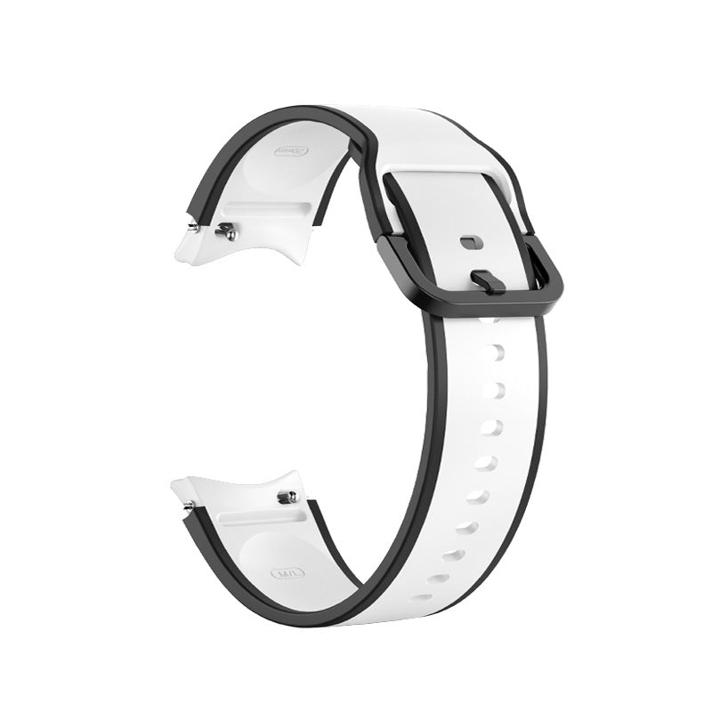 SYSTEM-S 20 mm silicone strap for Samsung Galaxy Watch 5 4 Smartwatch Black White