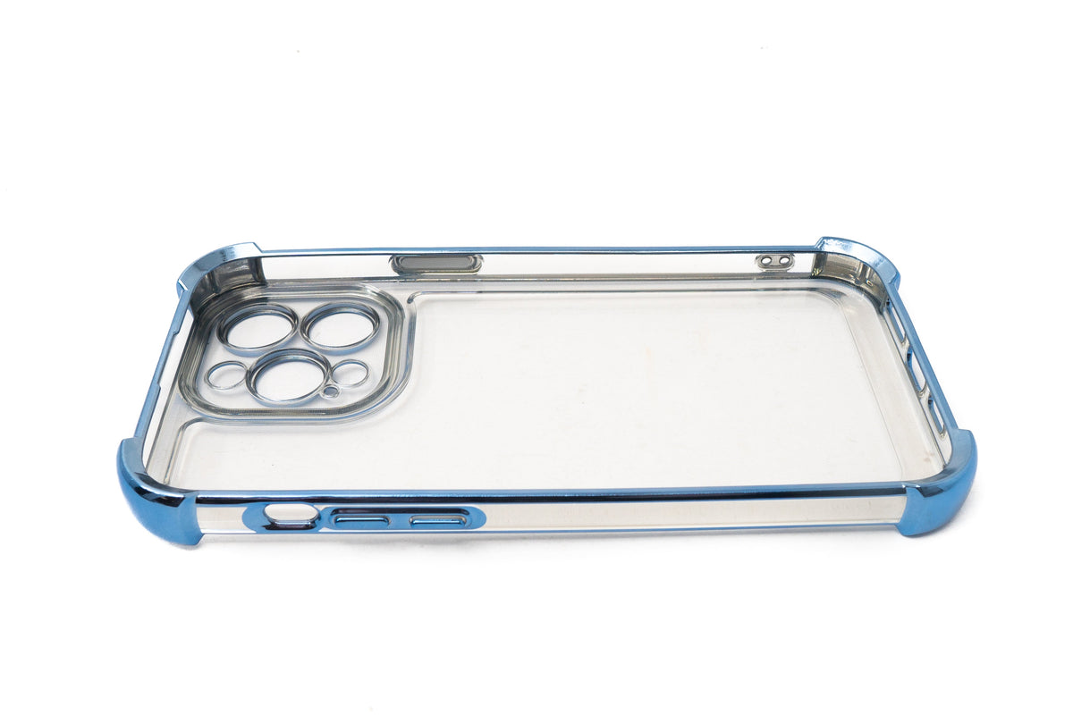 SYSTEM-S protective case shockproof made of TPU gloss blue transparent case for iPhone 14 Pro Max