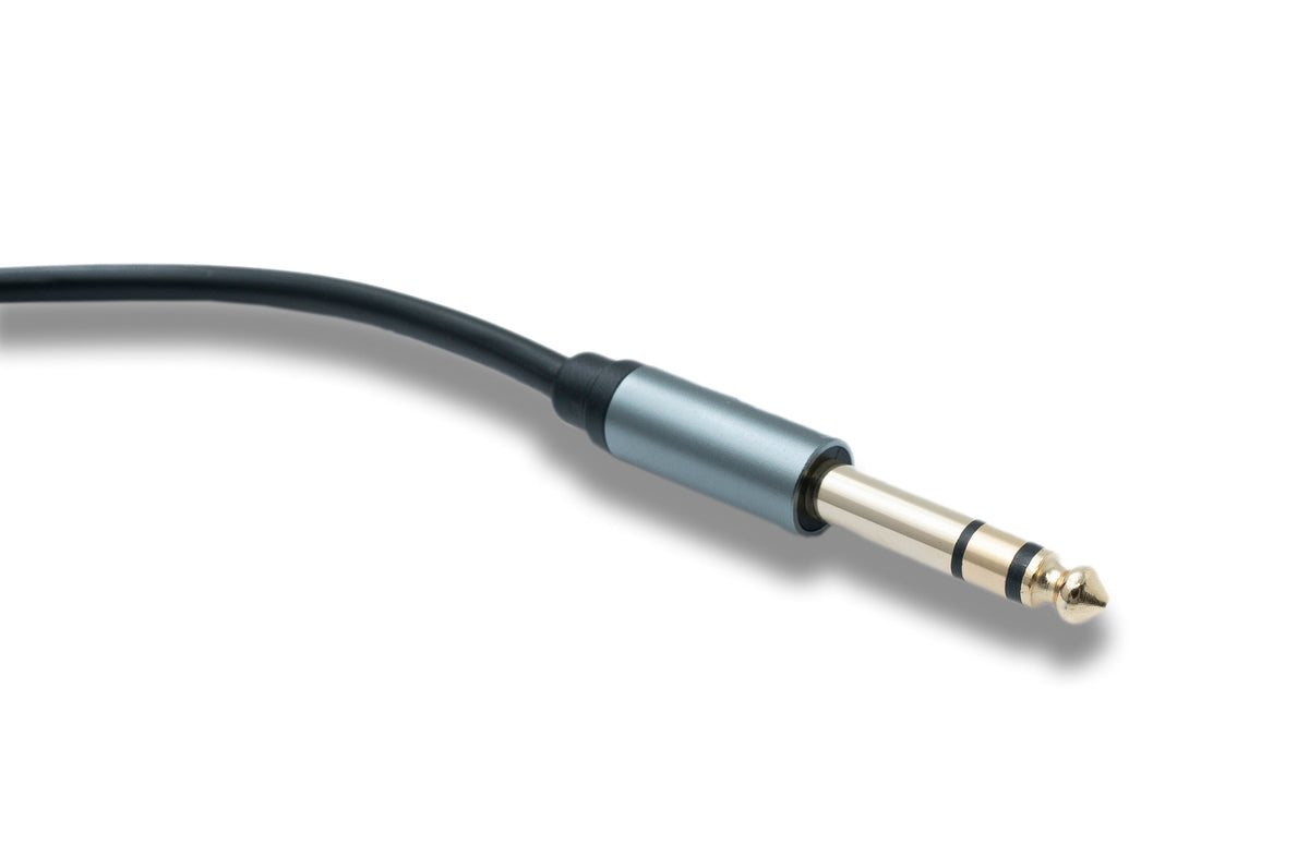 Audio Klinke Kabel 30 cm AUX 6,35 mm 3 polig TRS Stecker zu Stecker Adapter | System-S