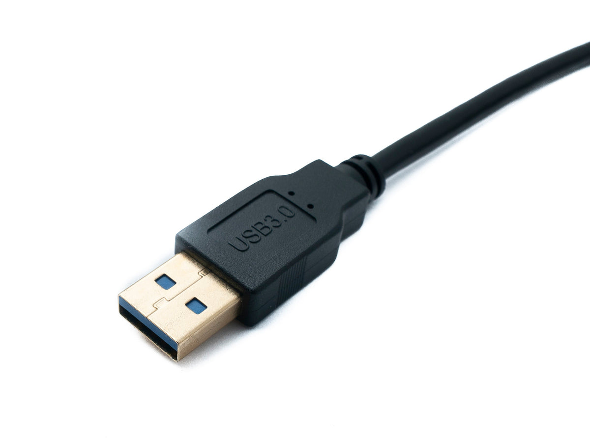 SYSTEM-S USB 3.1 cable 100 cm Type C plug to 3.0 A plug angled left right angled