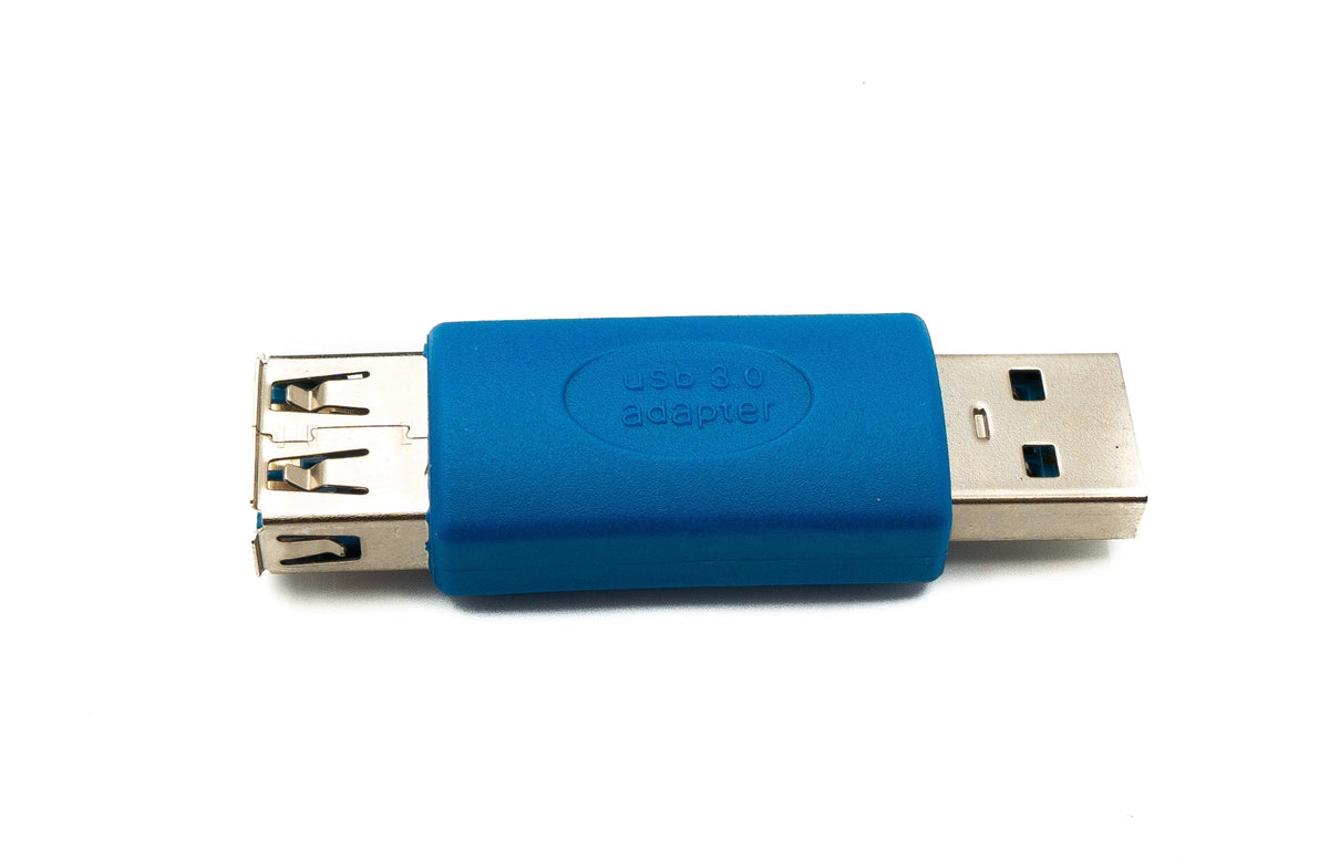 USB 3.0 Adapter Typ A Stecker zu Buchse Kabel in Blau | System-S