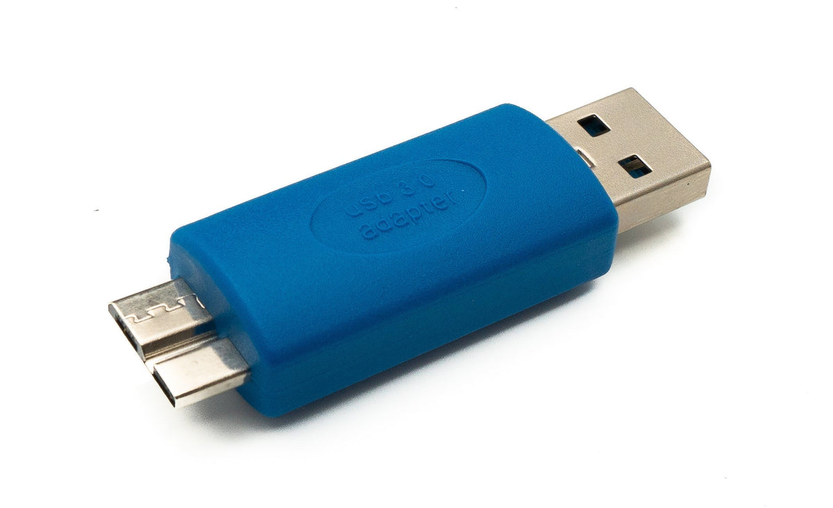 USB 3.0 Adapter Typ A Stecker zu Micro B Stecker Kabel in Blau | System-S