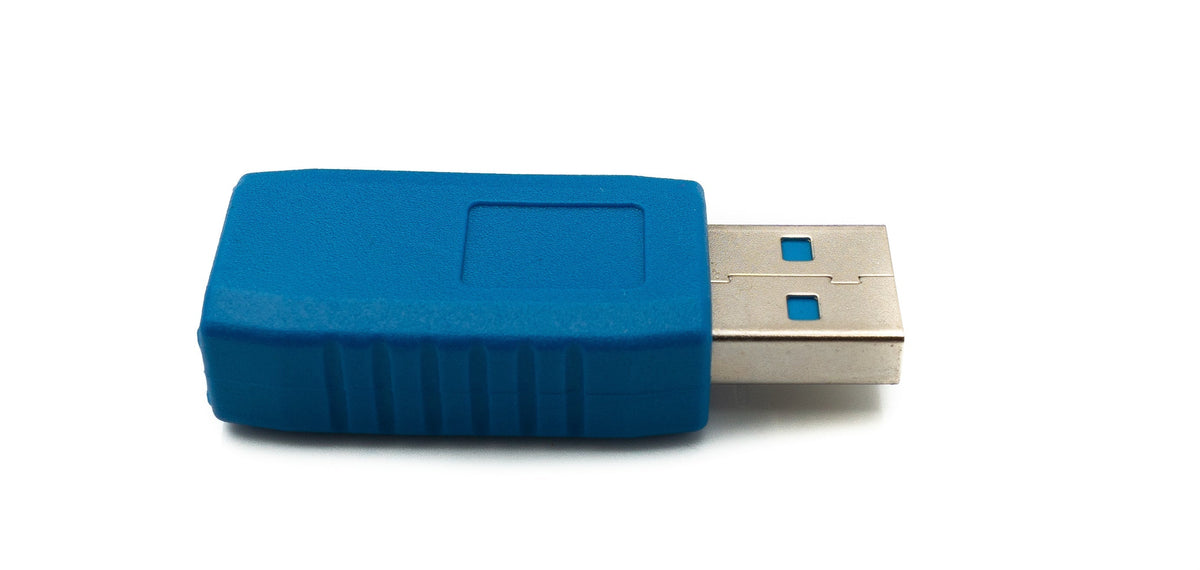 USB 3.0 Adapter Typ A Stecker zu Buchse Kabel in Blau | System-S