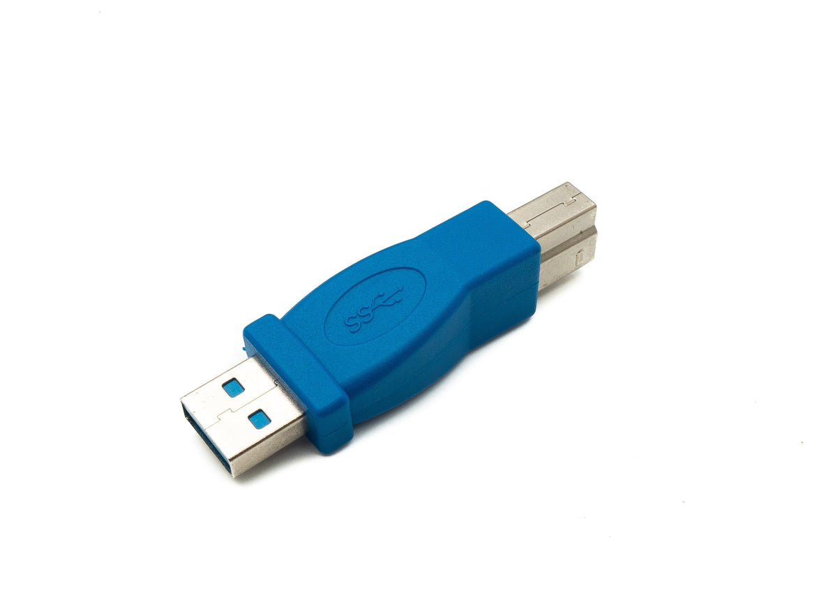 USB 3.0 Adapter Typ A Stecker zu Typ B Stecker Kabel in Blau | System-S