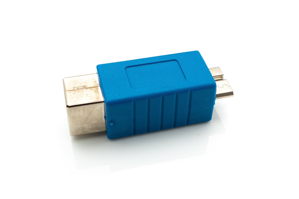USB 3.0 Adapter Typ B Buchse zu Micro B Stecker Kabel in Blau | System-S