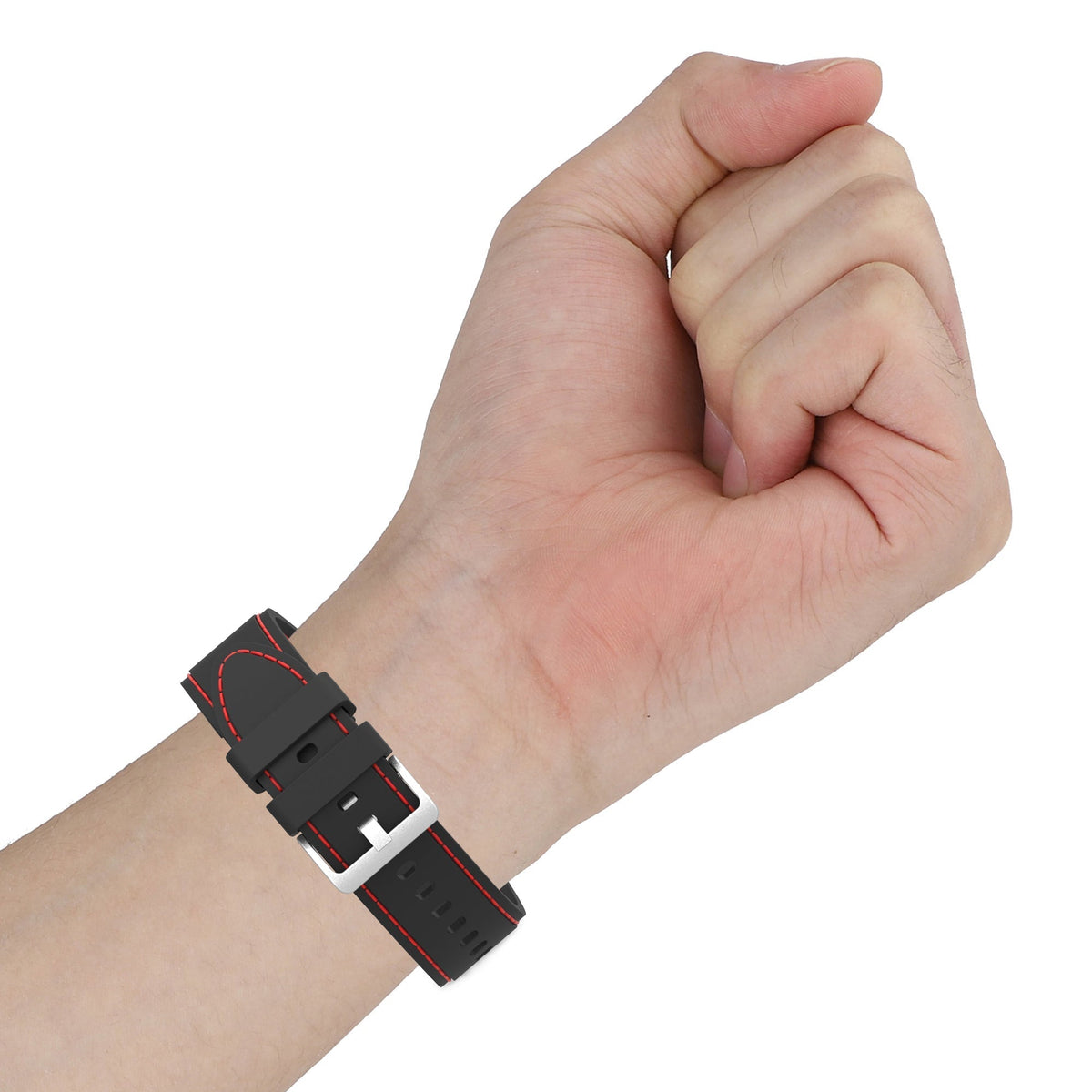 SYSTEM-S flexible silicone strap 20mm for Samsung Galaxy Watch 4 Smartwatch Black