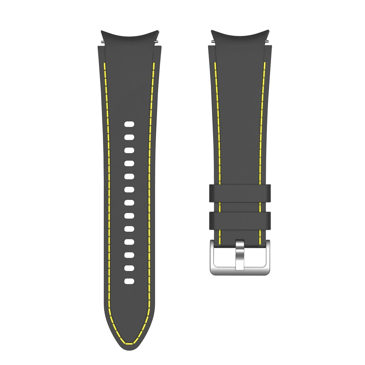 SYSTEM-S flexible silicone strap 20mm for Samsung Galaxy Watch 4 Smartwatch Black