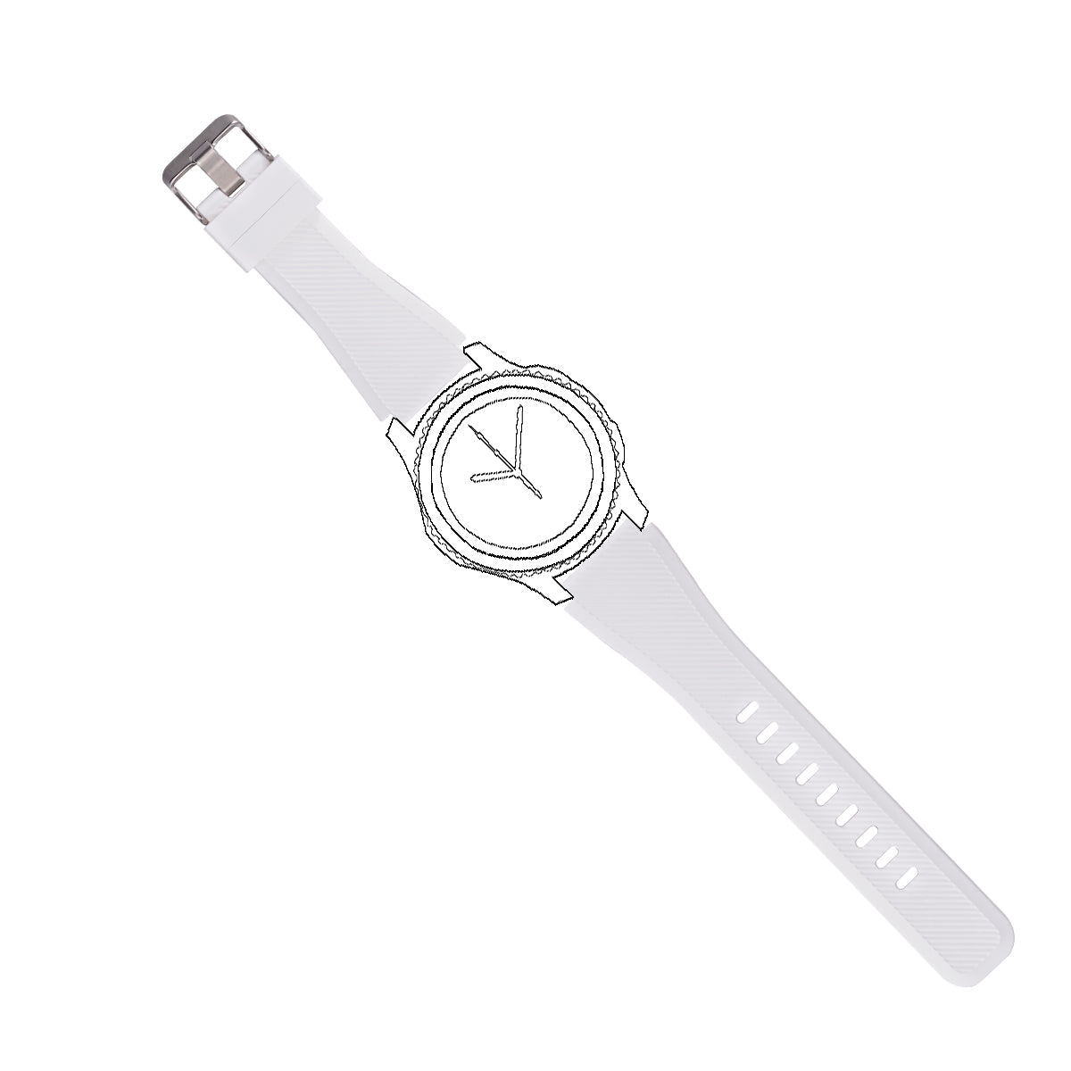 Armband flexibel aus Silikon 22mm für Samsung Gear S3 Smartwatch in Weiß | System-S