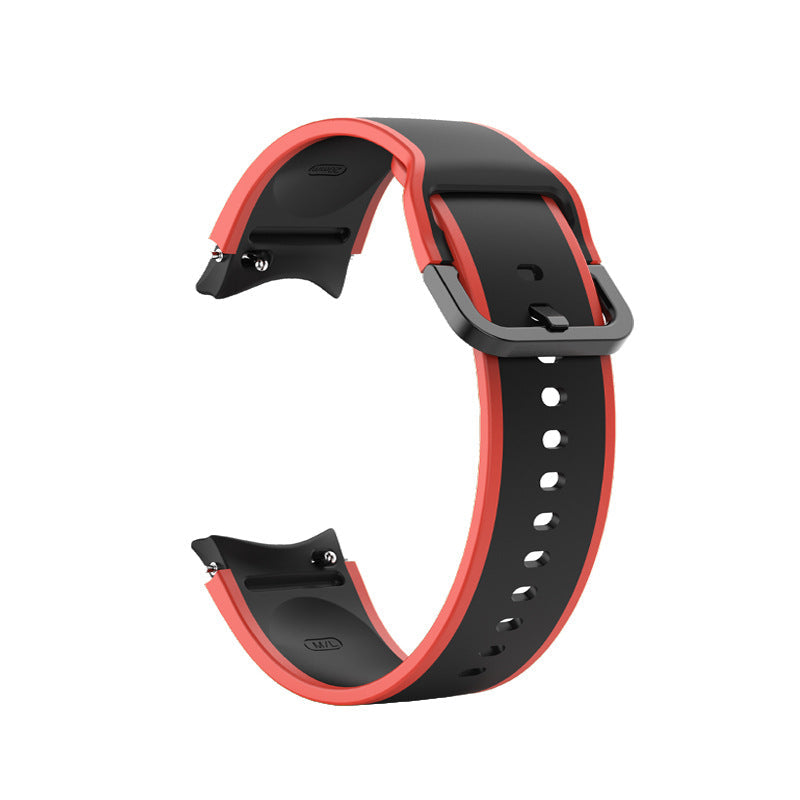 SYSTEM-S 20 mm silicone strap for Samsung Galaxy Watch 5 4 Smartwatch Red Black