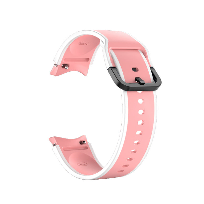 Armband 20 mm aus Silikon für Samsung Galaxy Watch 5 4 Smartwatch Neon Schwarz | System-S