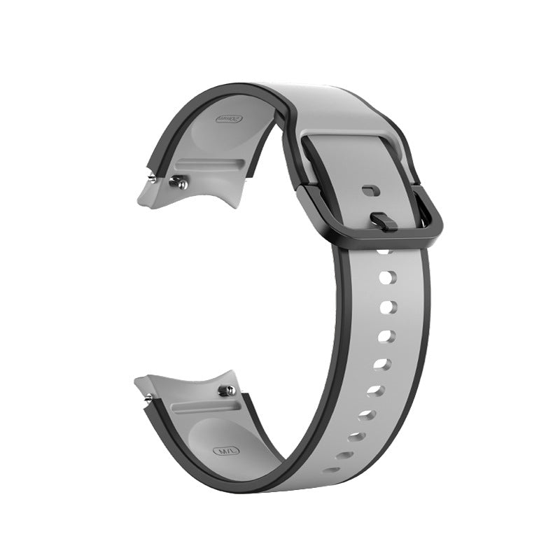 SYSTEM-S 20 mm silicone strap for Samsung Galaxy Watch 5 4 Smartwatch Black Grey