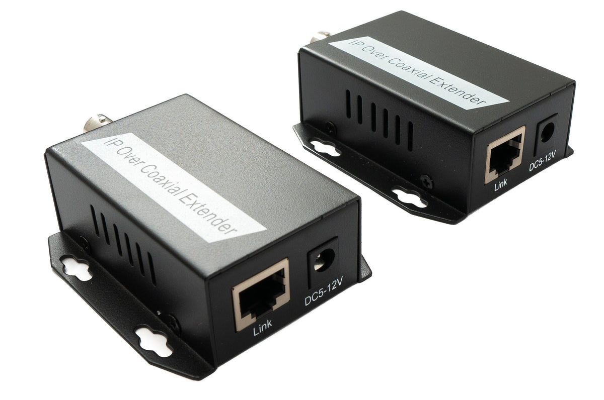 SYSTEM-S 75 Ohm IP Extender Set LAN RJ45 to BNC coaxial cable in black