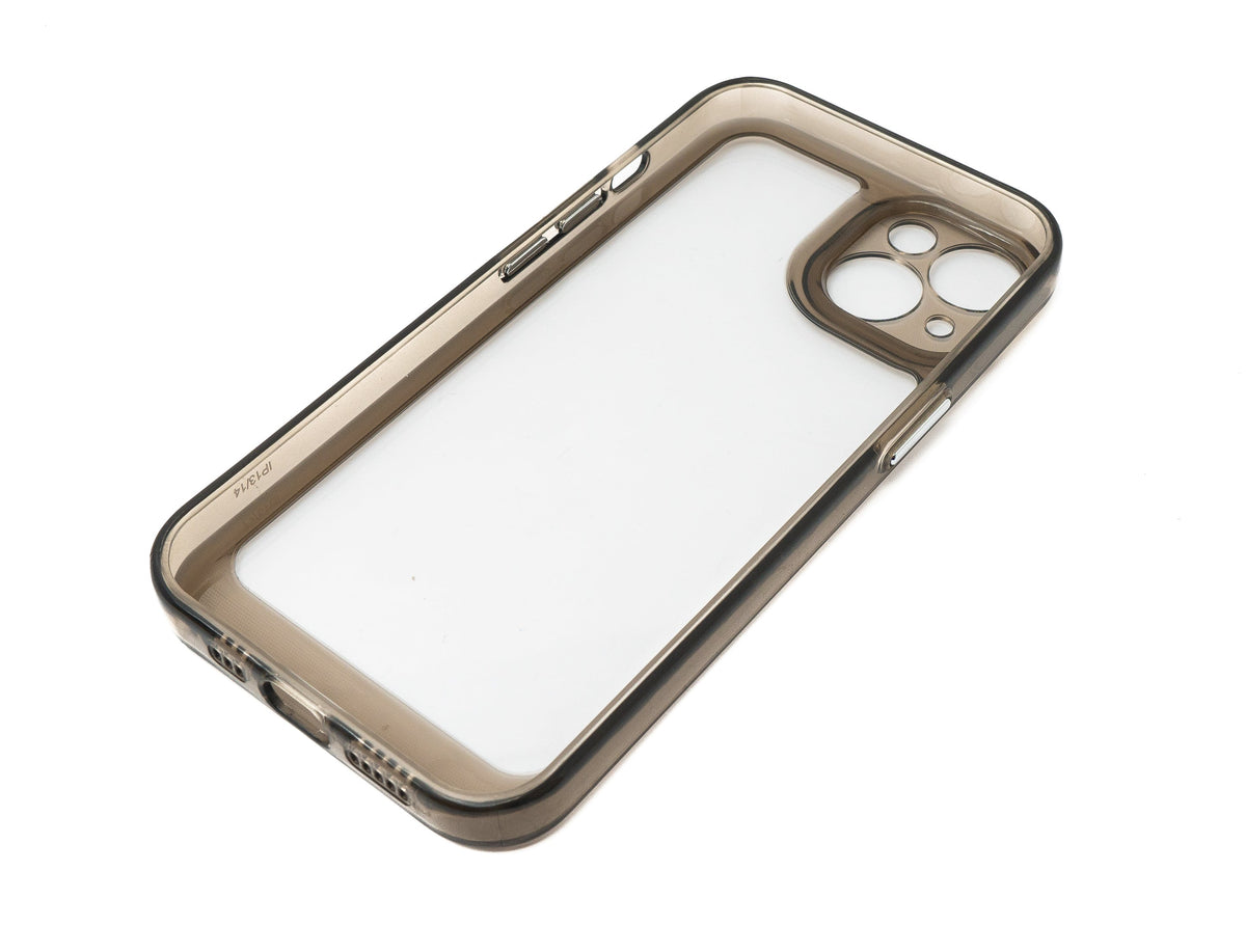 SYSTEM-S protective case shockproof made of TPU silicone in black transparent case for iPhone 14