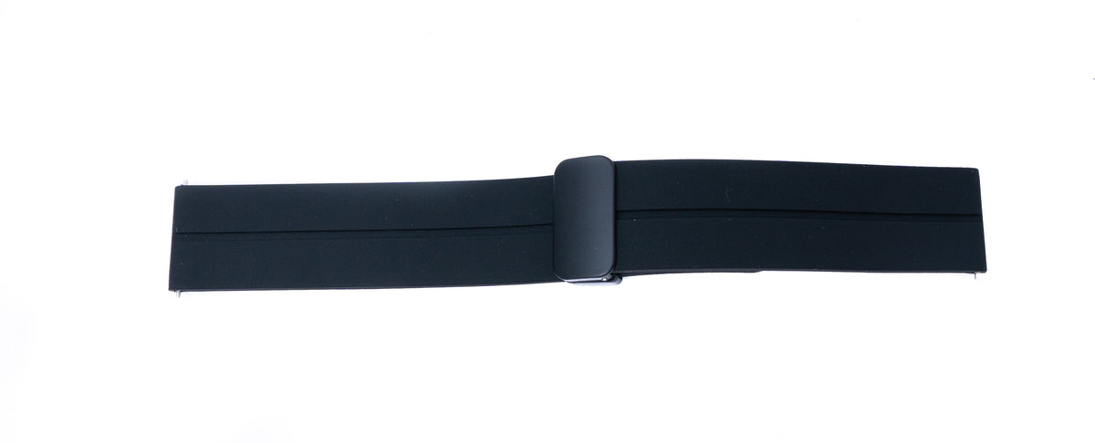 SYSTEM-S 20 mm silicone strap with folding clasp for Smartwatch in black