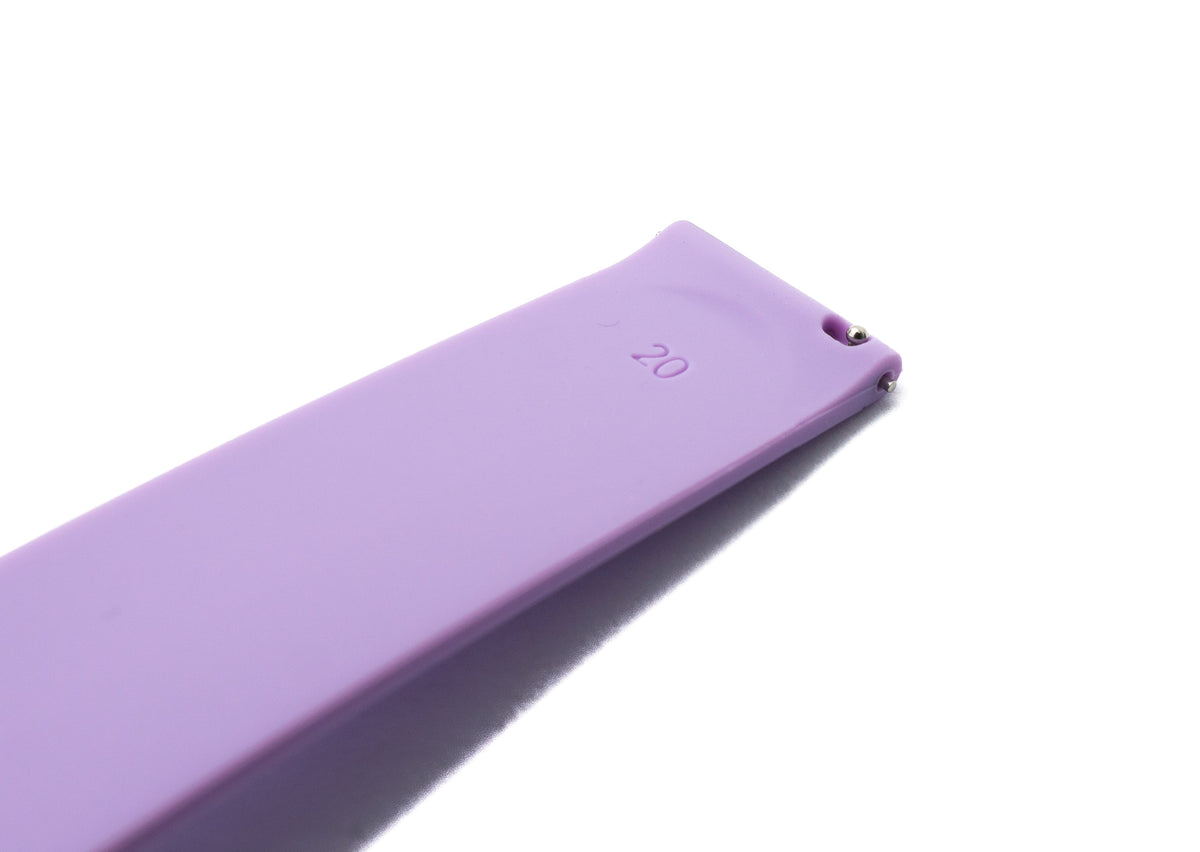 SYSTEM-S 20 mm silicone strap with folding clasp for Smartwatch in purple