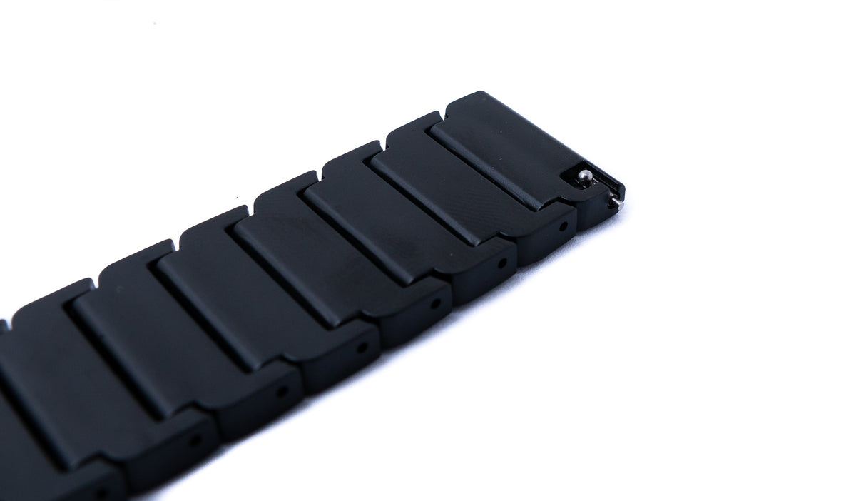 Armband 20 mm aus PC mit Butterfly Faltschließe für Smartwatch in Schwarz | System-S