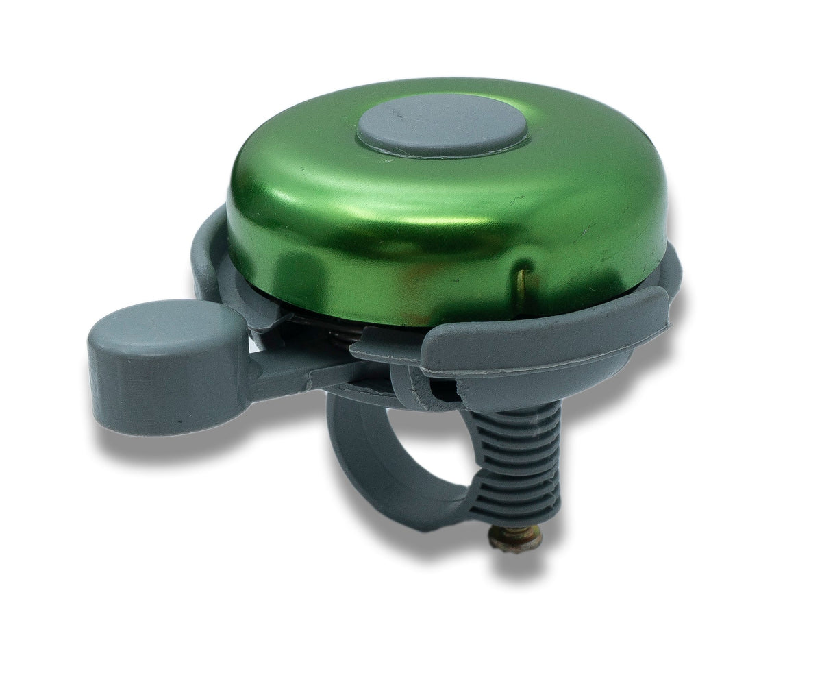 SYSTEM-S bicycle bell shiny in retro look made of aluminum in green