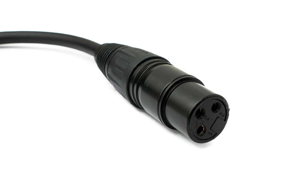 SYSTEM-S Audio XLR cable 30 cm 3-pin male to female adapter in black