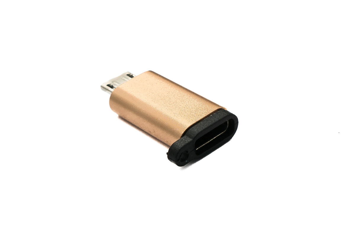 SYSTEM-S USB 3.1 Adapter Type C Female to 2.0 Micro B Male Loop in Pink Yellow