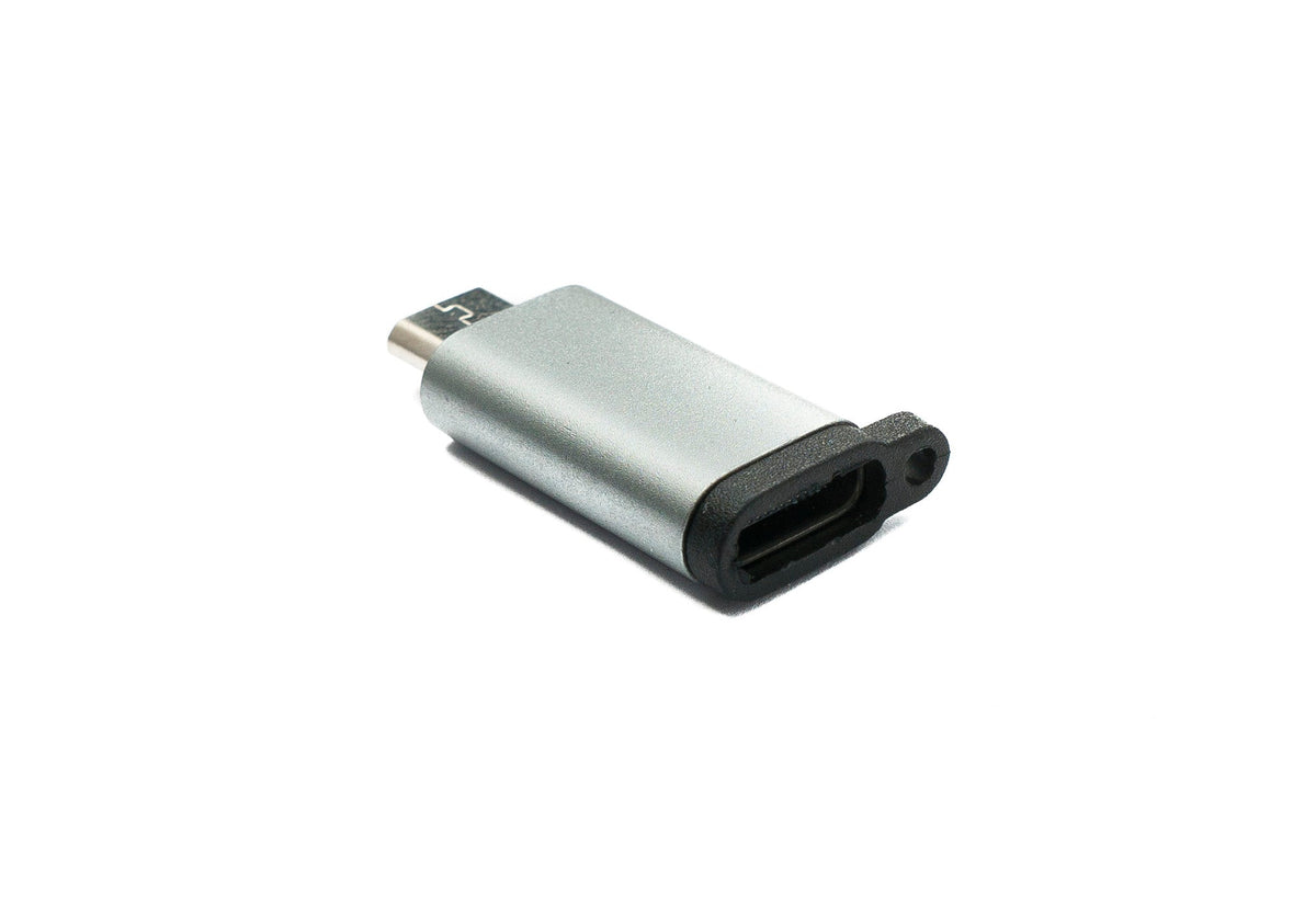 SYSTEM-S USB 3.1 adapter type C female to 2.0 Micro B male loop in gray