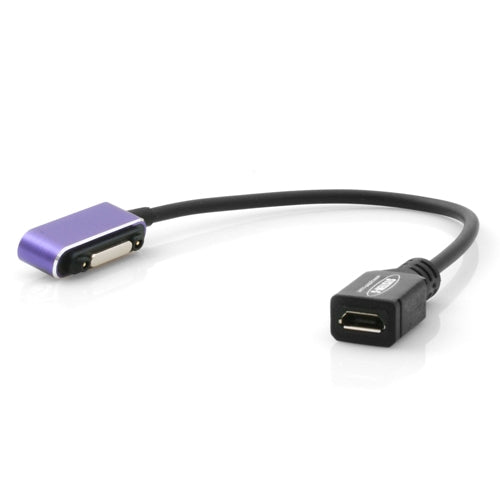 System-S Micro USB to Magnetic Plug Charging Cable Magnetic Plug with LED Indicator for Sony Xperia Z1 Xperia Z2 Compact Purple