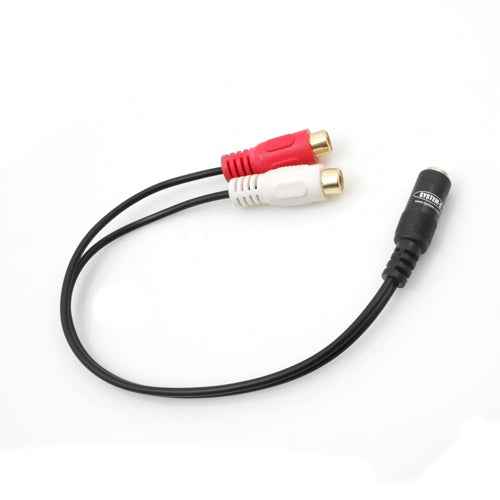 System-S 3.5 mm Stereo Chinch Eingang 2 female Stecker auf RCA Chinch Eingang female Y Kabel 20 cm - DREIKS
