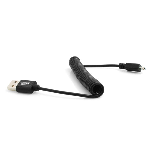 System-S Micro USB Spiralkabel Datenkabel Ladekabel 10 cm - 90 cm - DREIKS