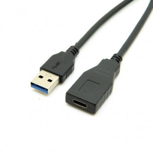 System-S USB 3.1 Type C (female) to USB 3.0 Type A (male) data cable charging cable extension 30 cm