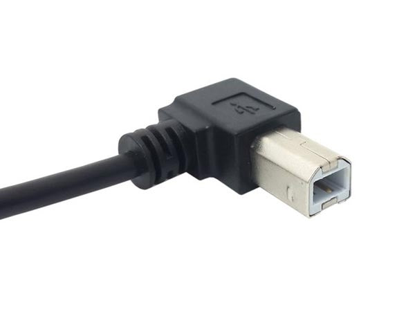 USB A (male) zu USB Typ B (male) Kabel 90° gewinkelt 22 cm | System-S